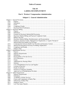 Table of Contents Title 40 LABOR AND EMPLOYMENT Part