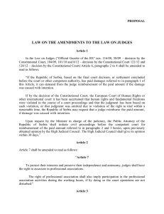 LAW ON THE AMENDMENTS TO THE LAW ON JUDGES