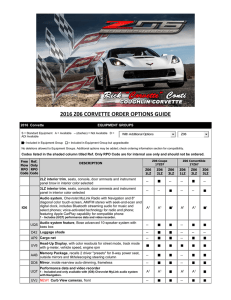 2016 z06 corvette order options guide