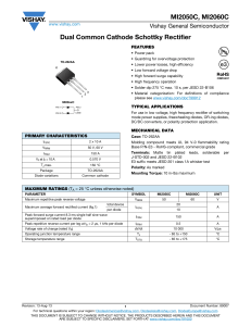 MI2050C, MI2060C Dual Common Cathode Schottky Rectifier