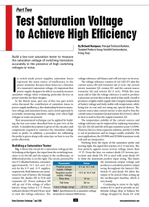 Test Saturation Voltage to Achieve High Efficiency