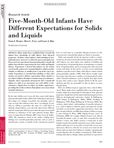 Five-Month-Old Infants Have Different Expectations for Solids and