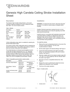 Genesis High Candela Ceiling Strobe Installation Sheet