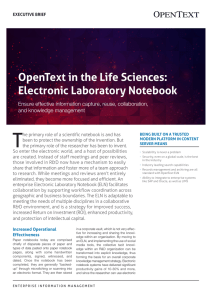 OpenText in the Life Sciences: Electronic Laboratory Notebook