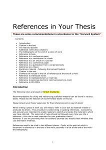 References in Your Thesis