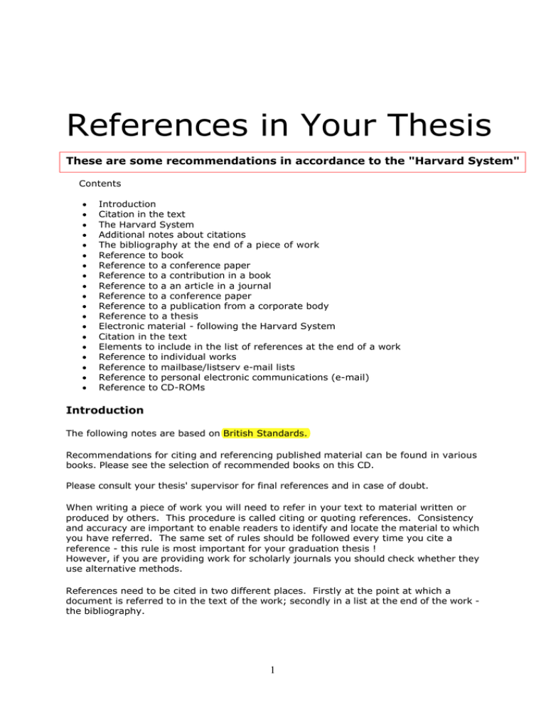 ba dissertation references