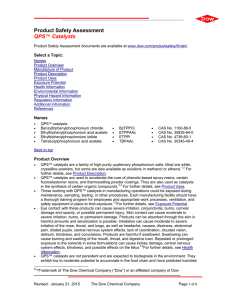 Product Safety Assessment QPS™ Catalysts