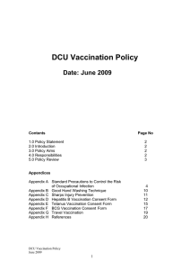 DCU Vaccination Policy