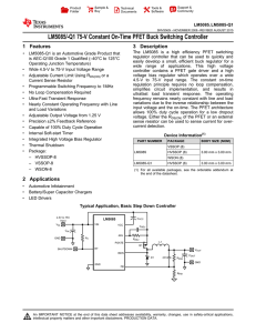 LM5085 75V Constant On-Time PFET Buck Switching Controller