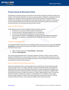 Warranty Policy - Proxim Wireless