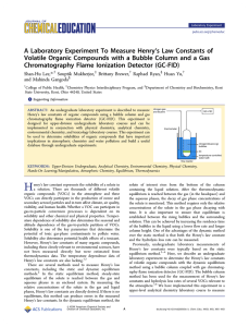 A Laboratory Experiment To Measure Henry`s Law Constants of