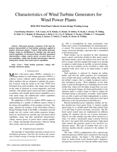 Characteristics of Wind Turbine Generators for Wind Power Plants
