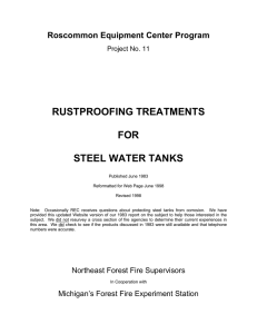 rustproofing treatments for steel water tanks
