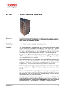 MT020 Alarm and fault indicator