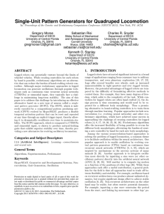 Single-Unit Pattern Generators for Quadruped Locomotion