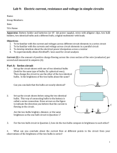 Lab 9: Electric current, resistance and voltage in simple