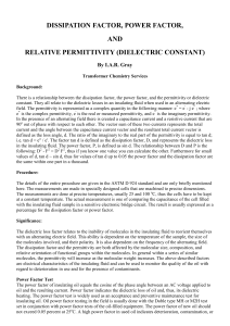 dissipation factor, power factor, and relative permittivity