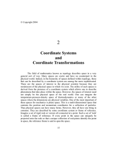 Coordinate Systems and Coordinate Transformations