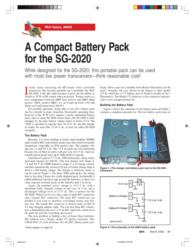 QST Article on SG2020 Battery Pack 03/05