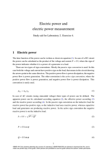 theoretical overview: Electric power and electric power measurement