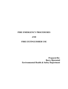 FIRE EMERGENCY PROCEDURES AND FIRE EXTINGUISHER