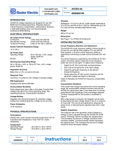 Basler AVC63-4R Voltage Regulator Instructions