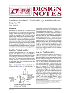 Low Noise Amplifiers for Small and Large Area Photodiodes