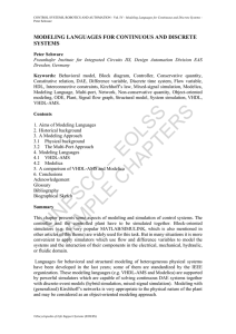 Modeling Languages for Continuous and Discrete Systems