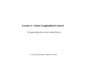 Lecture 4 : Static Longitudinal Control