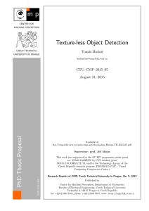 PhD Thesis Proposal Texture-less Object Detection