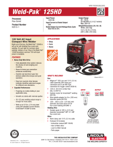 Weld-Pak 125HD Product Info