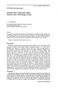 Oxidation Rate of Elemental Sulfur Particles with a Wide Range of