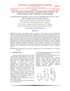 MULTI-LEVEL INVERTER: A LITERATURE SURVEY ON