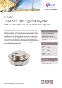 540A/8 kV 2" Light triggered Thyristor Product Brief