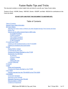 Fusion Radio Tips and Tricks