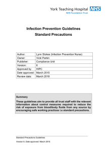 Standard Precautions guidelines - York Teaching Hospital NHS