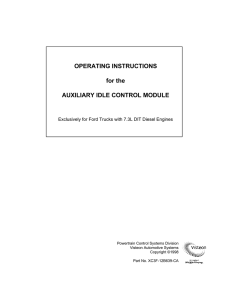 OPERATING INSTRUCTIONS for the AUXILIARY IDLE CONTROL