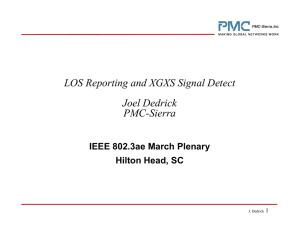 LOS Reporting and XGXS Signal Detect