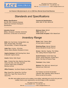 Standards and Specifications Inventory Range