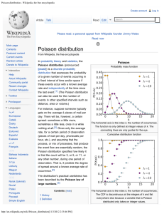 Poisson distribution - Wikipedia, the free encyclopedia