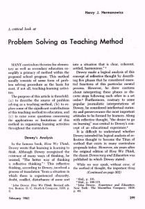 Problem Solving as Teaching Method