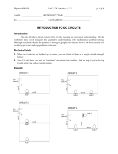 INTRODUCTION TO DC CIRCUITS