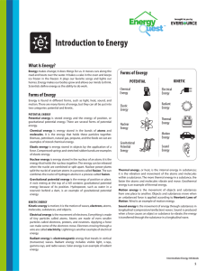 What Is Energy? Forms of Energy Forms of Energy