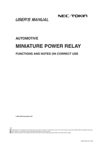 automotive miniature power relay functions and notes on correct use