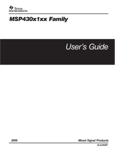 MSP430x1xx Family User`s Guide (Rev. F)