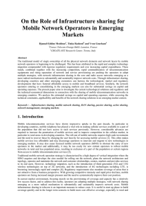 On the Role of Infrastructure sharing for Mobile Network