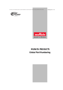 MURATA PRODUCTS Global Part Numbering