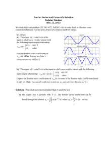 A Sample Problem on Fourier Series and Parseval`s Relation
