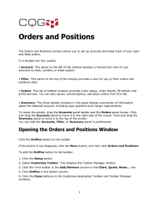 Orders and Positions