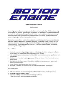 Analog/Mixed Signal IC Designer Job description Motion Engine, Inc